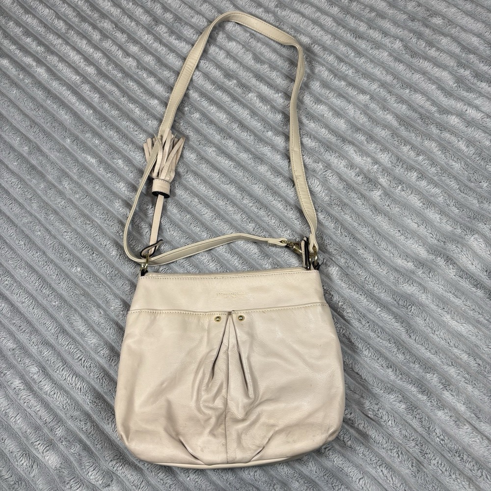 Tignanello NUDE Leather Pretty Pleats Convertible Cross Body Shoulder Bag